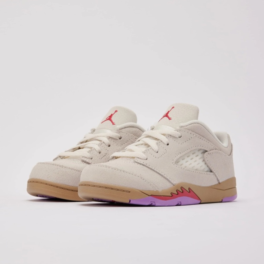 Jordan Kids White and Pink Sneakers